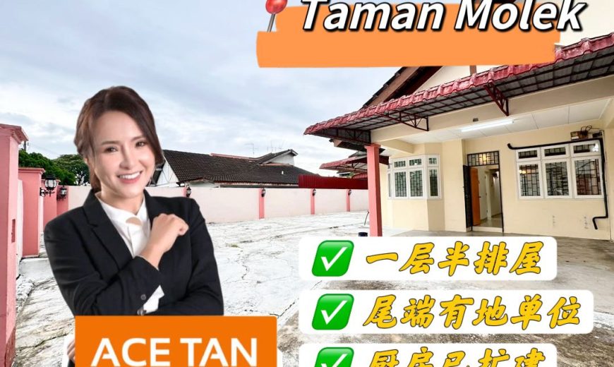 Taman Molek – 1.5 Storey End Lot Terrace House – FOR SALE Taman Molek – 1.5 Storey End Lot Terrace House – FOR SALE