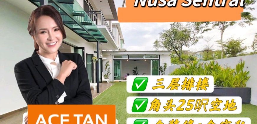 Nusa Sentral – 3 Storey Corner Terrace House – FOR SALE