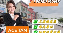 Taman Molek – 3 Storey Corner Shoplot – FOR SALE