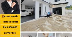 Crest Austin @ Mount Austin – 2 Storey Corner Terrace House – FOR SALE
