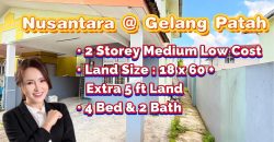 Taman Nusantara @ Gelang Patah – 2 Storey Low Medium Cost – FOR SALE