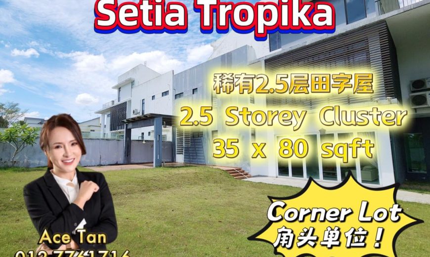 Setia Tropika – 2.5 Storey Corner Cluster House – FOR SALE