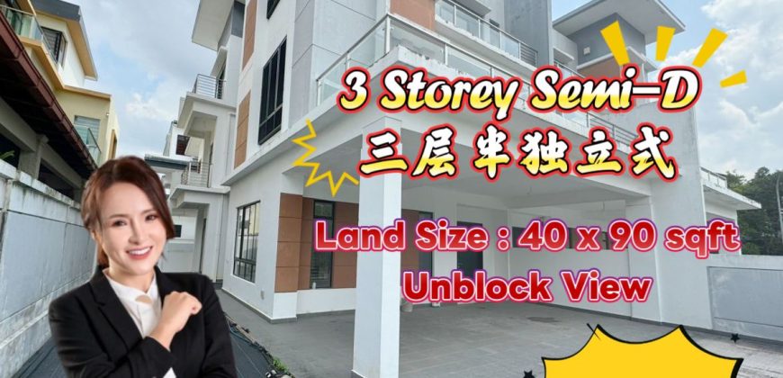Taman Desa Tebrau – 3 Storey Semi Detached House – FOR SALE