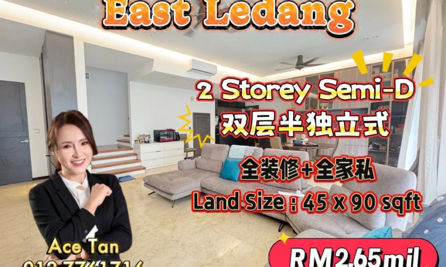 East Ledang – 2 Storey Semi Detached House – FOR SALE