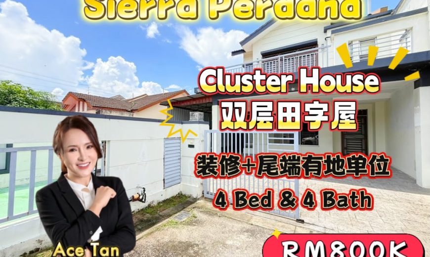 Taman Sierra Perdana – 2 Storey End Lot Cluster House – FOR SALE