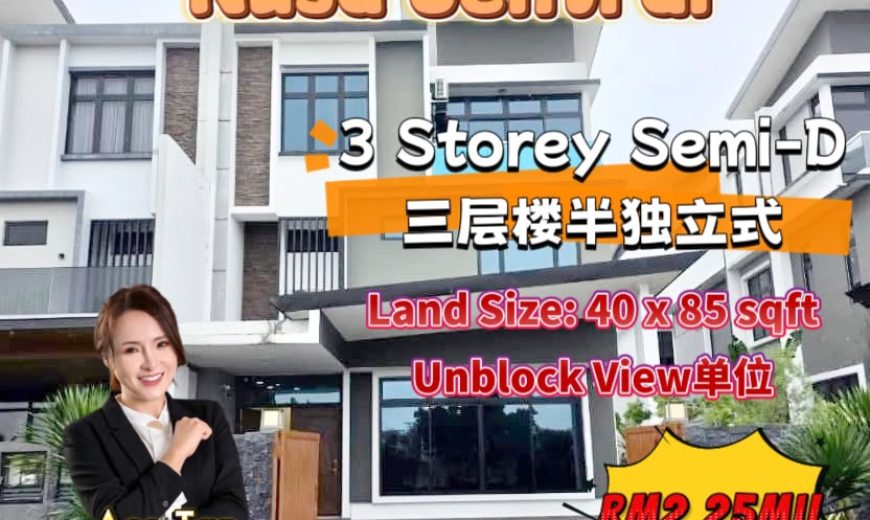 Nusa Sentral – 3 Storey Semi Detached House – FOR SALE