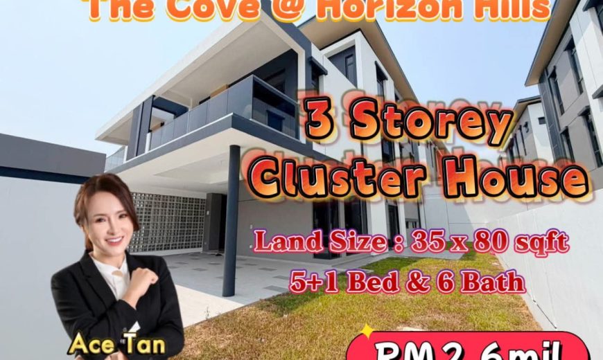 Horizon Hills – 3 Storey Cluster House – FOR SALE