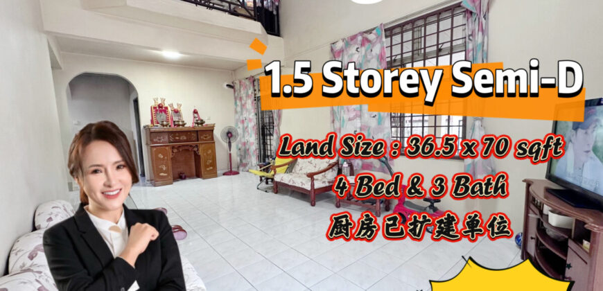 Taman Megah Ria – 1.5 Storey Semi Detached House – FOR SALE