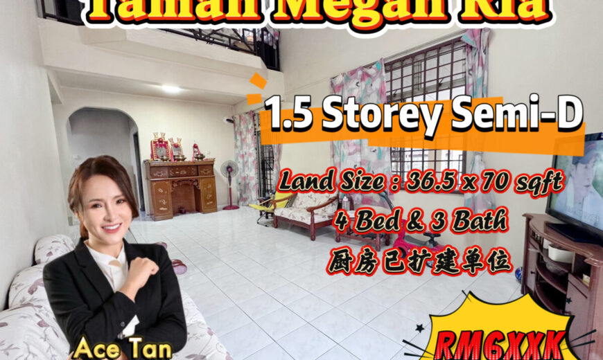 Taman Megah Ria – 1.5 Storey Semi Detached House – FOR SALE