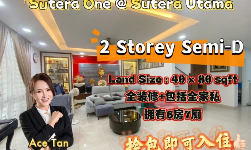 Sutera One @ Taman Sutera Utama – 2 Storey Semi Detached House – FOR SALE